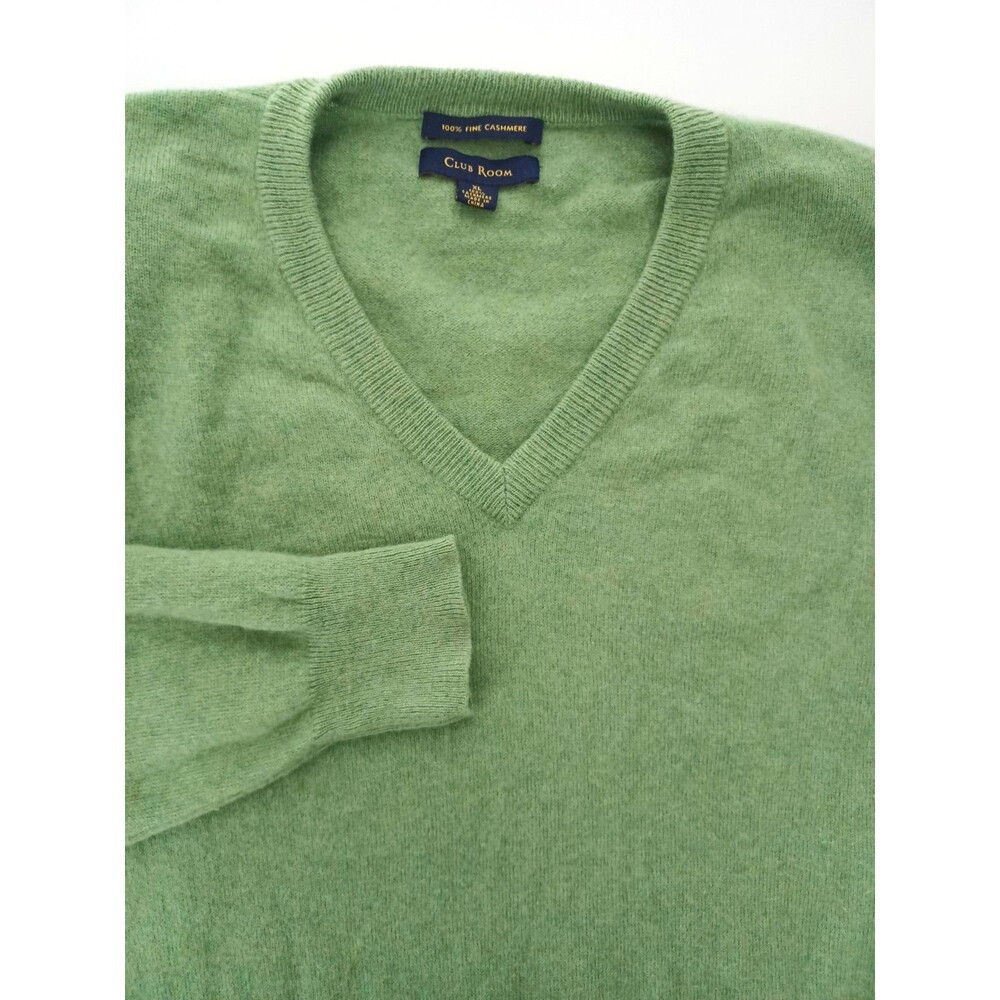 Club Room‎ 100% Cashmere Sweater Mens XL V Neck Pullover Preppy Luxury Old Money